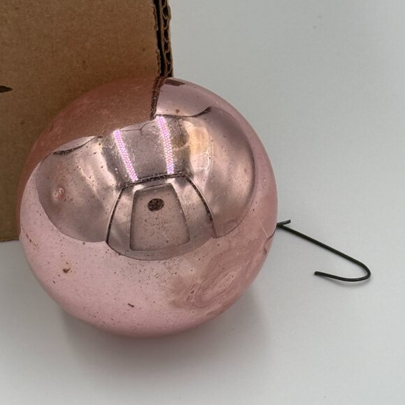 2 VTG Christmas Ornaments Mercury Glass Poland Pink Rose Gold 2 sizes 2.5" /3" - Picture 7 of 13